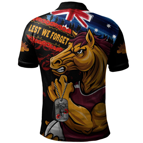 Brisbane Broncos Polo Shirt Anzac Remembrance Of The Fallen