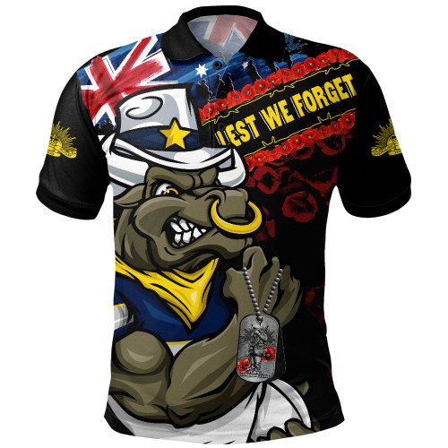 North Queensland Cowboys Polo Shirt Anzac Remembrance Of The Fallen
