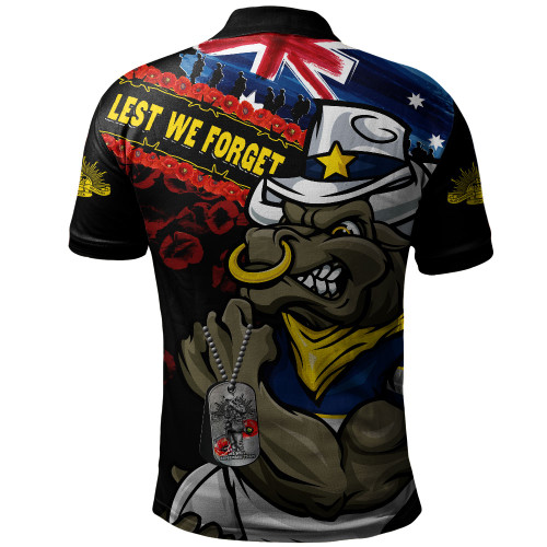 North Queensland Cowboys Polo Shirt Anzac Remembrance Of The Fallen