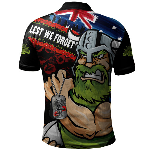 Canberra Raiders Polo Shirt Anzac Remembrance Of The Fallen
