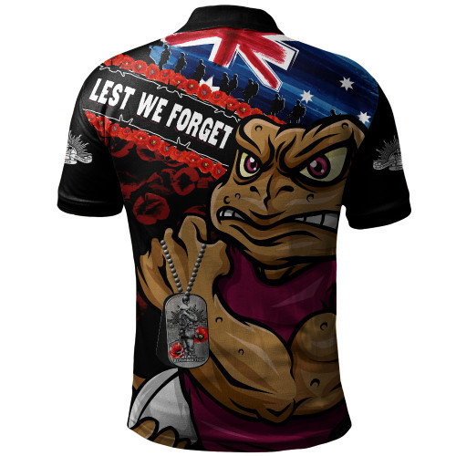 Queensland Maroons Polo Shirt Anzac Remembrance Of The Fallen