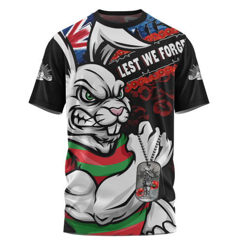 South Sydney Rabbitohs T-Shirt Anzac Remembrance Of The Fallen