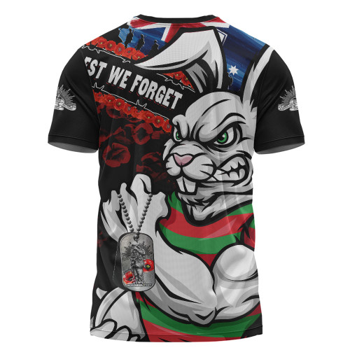 South Sydney Rabbitohs T-Shirt Anzac Remembrance Of The Fallen
