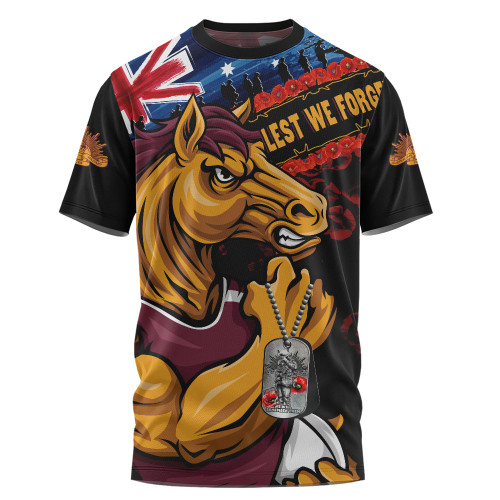 Brisbane Broncos T-Shirt Anzac Remembrance Of The Fallen