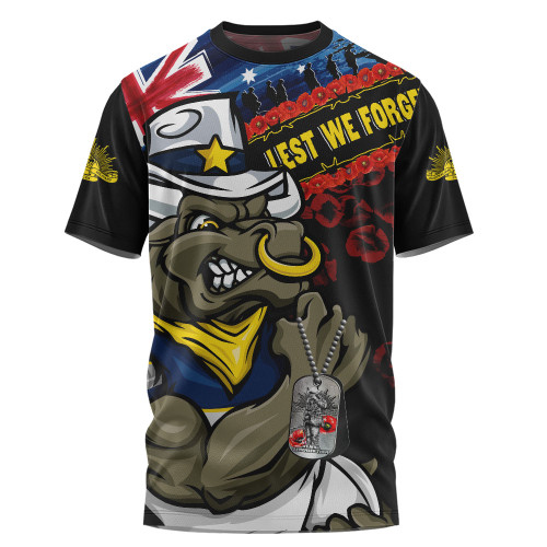 North Queensland Cowboys T-Shirt Anzac Remembrance Of The Fallen