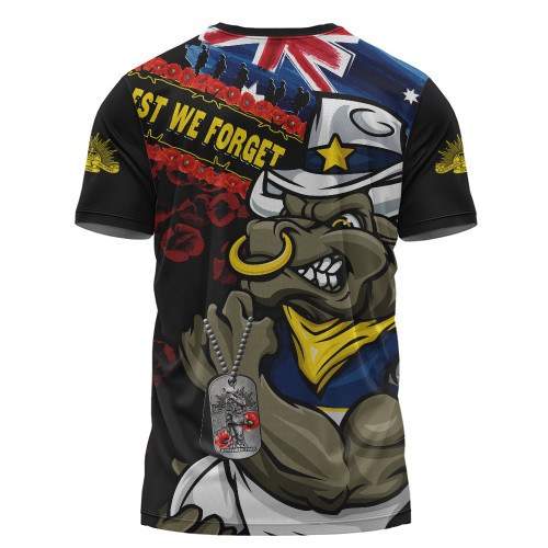 North Queensland Cowboys T-Shirt Anzac Remembrance Of The Fallen