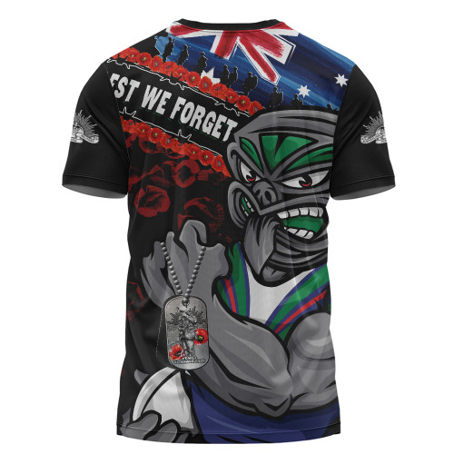 New Zealand Warriors T-Shirt Anzac Remembrance Of The Fallen