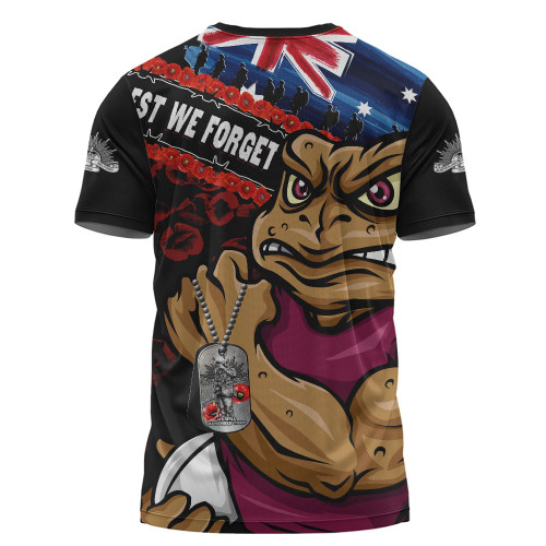Queensland Maroons T-Shirt Anzac Remembrance Of The Fallen