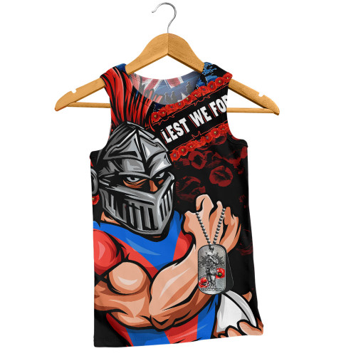 Newcastle Knights Men Singlet Anzac Remembrance Of The Fallen
