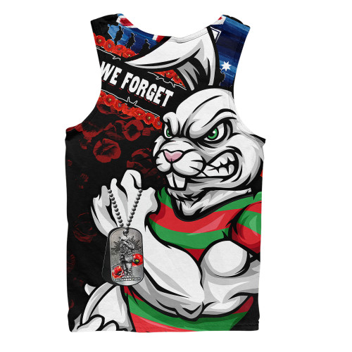 South Sydney Rabbitohs Men Singlet Anzac Remembrance Of The Fallen