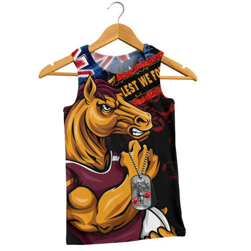 Brisbane Broncos Men Singlet Anzac Remembrance Of The Fallen