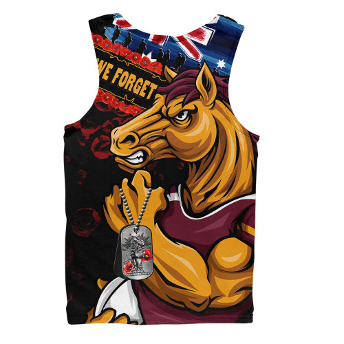 Brisbane Broncos Men Singlet Anzac Remembrance Of The Fallen