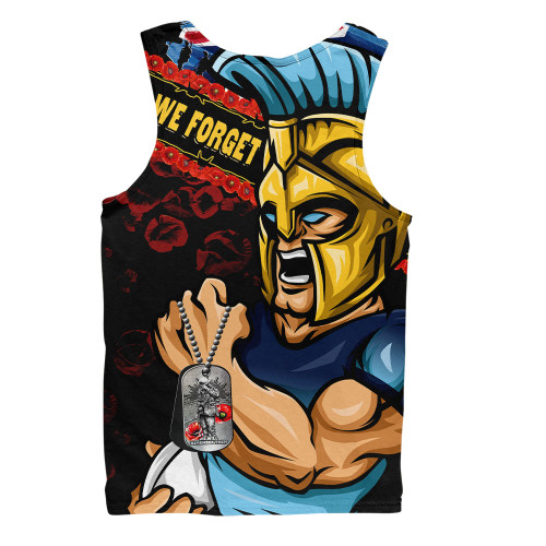 Gold Coast Titans Men Singlet Anzac Remembrance Of The Fallen