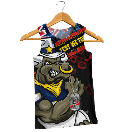 North Queensland Cowboys Men Singlet Anzac Remembrance Of The Fallen