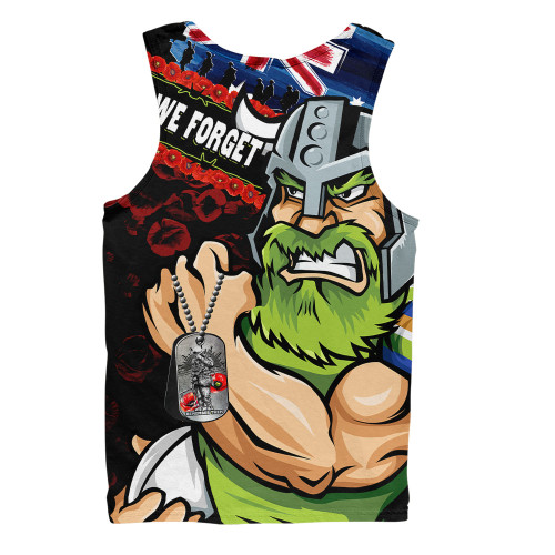 Canberra Raiders Men Singlet Anzac Remembrance Of The Fallen