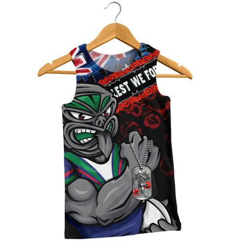 New Zealand Warriors Men Singlet Anzac Remembrance Of The Fallen