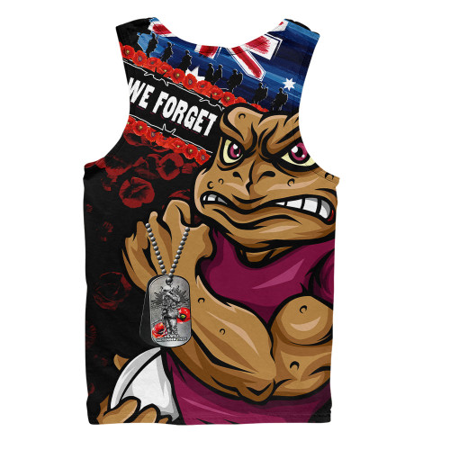 Queensland Maroons Men Singlet Anzac Remembrance Of The Fallen