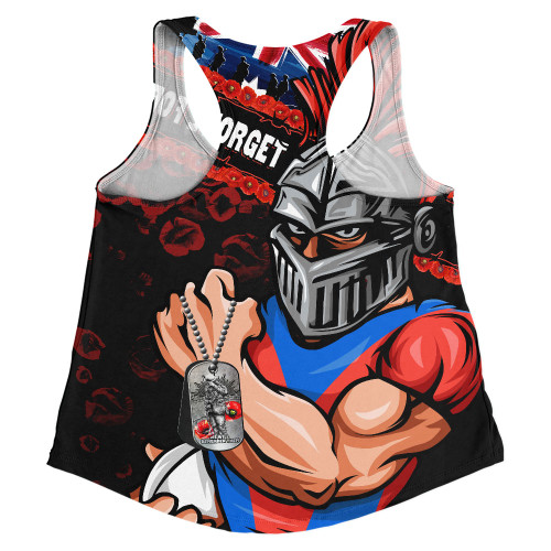 Newcastle Knights Women Racerback Singlet Anzac Remembrance Of The Fallen