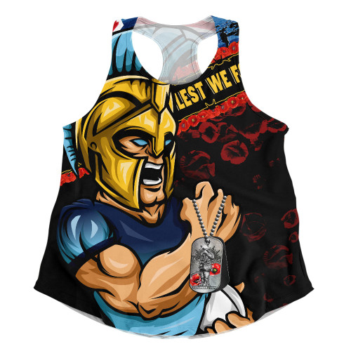Gold Coast Titans Women Racerback Singlet Anzac Remembrance Of The Fallen
