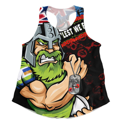 Canberra Raiders Women Racerback Singlet Anzac Remembrance Of The Fallen