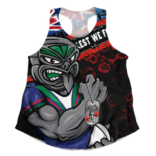 New Zealand Warriors Women Racerback Singlet Anzac Remembrance Of The Fallen