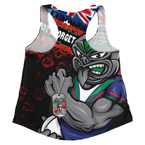 New Zealand Warriors Women Racerback Singlet Anzac Remembrance Of The Fallen