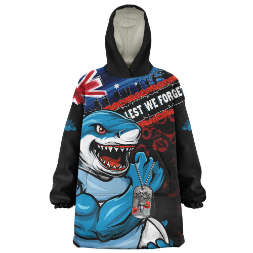 Cronulla-Sutherland Sharks Snug Hoodie Anzac Remembrance Of The Fallen