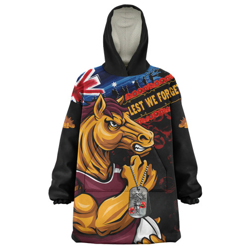 Brisbane Broncos Snug Hoodie Anzac Remembrance Of The Fallen