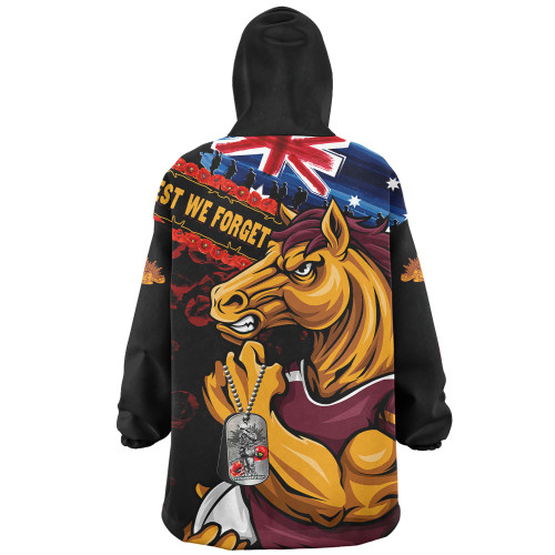 Brisbane Broncos Snug Hoodie Anzac Remembrance Of The Fallen
