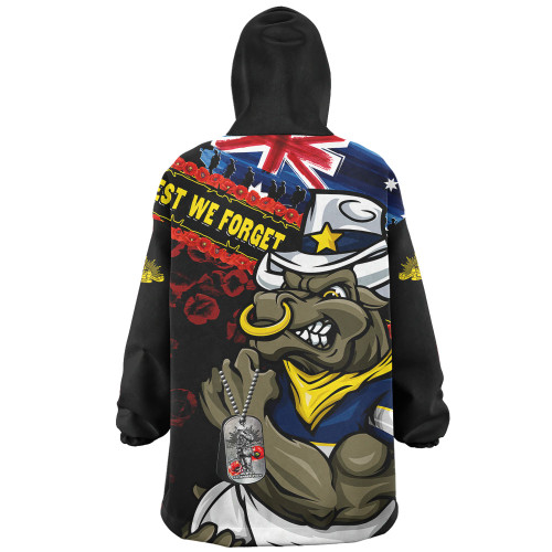 North Queensland Cowboys Snug Hoodie Anzac Remembrance Of The Fallen
