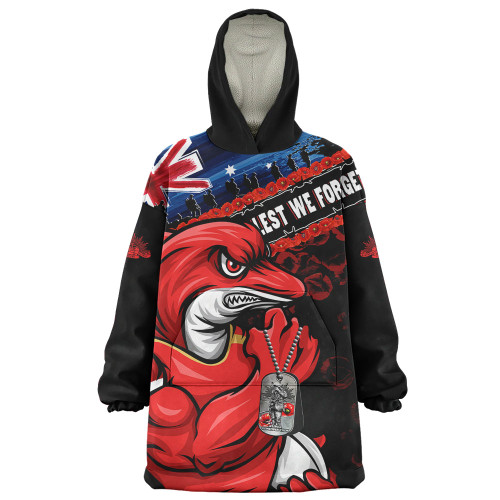 Redcliffe Dolphins Snug Hoodie Anzac Remembrance Of The Fallen