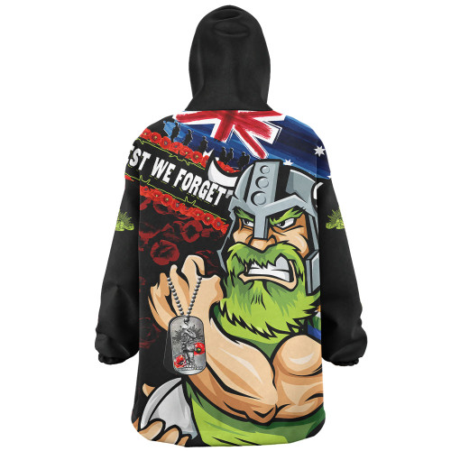 Canberra Raiders Snug Hoodie Anzac Remembrance Of The Fallen