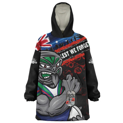 New Zealand Warriors Snug Hoodie Anzac Remembrance Of The Fallen