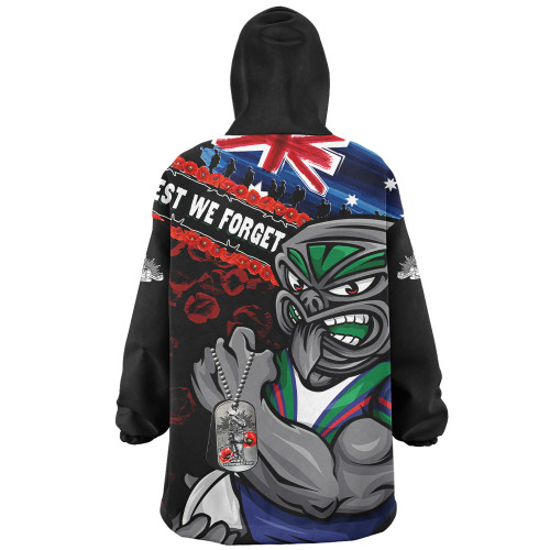 New Zealand Warriors Snug Hoodie Anzac Remembrance Of The Fallen