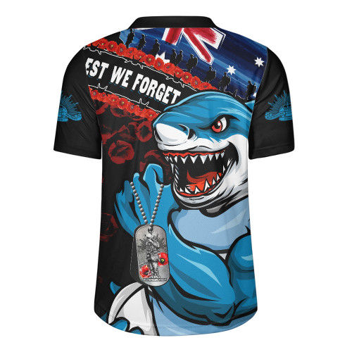 Cronulla-Sutherland Sharks Rugby Jersey Anzac Remembrance Of The Fallen