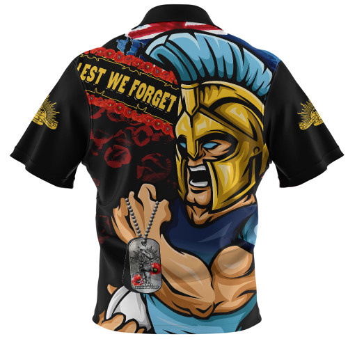 Gold Coast Titans Zip Polo Shirt Anzac Remembrance Of The Fallen