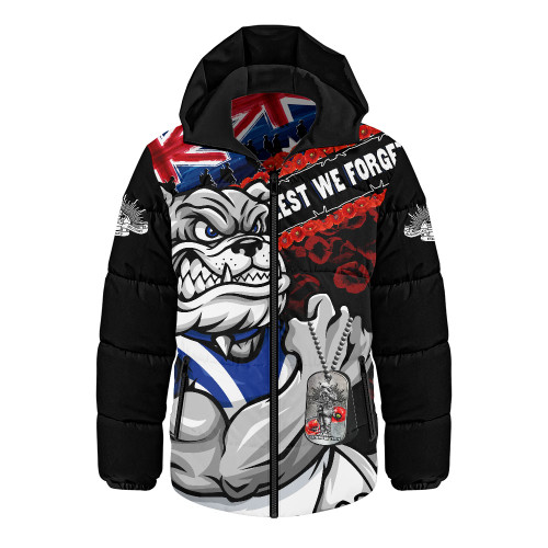 Canterbury-Bankstown Bulldogs Hooded Padded Jacket Anzac Remembrance Of The Fallen