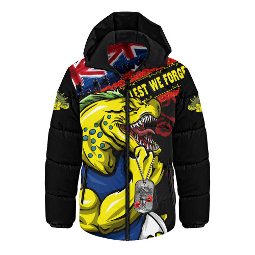Parramatta Eels Hooded Padded Jacket Anzac Remembrance Of The Fallen