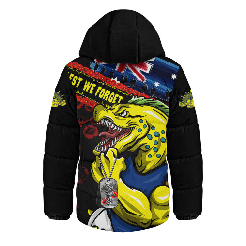 Parramatta Eels Hooded Padded Jacket Anzac Remembrance Of The Fallen