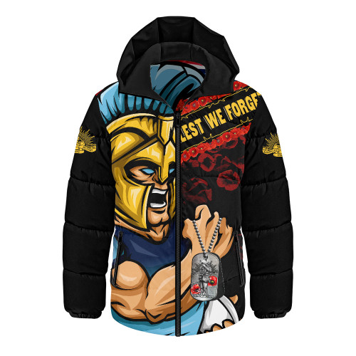 Gold Coast Titans Hooded Padded Jacket Anzac Remembrance Of The Fallen