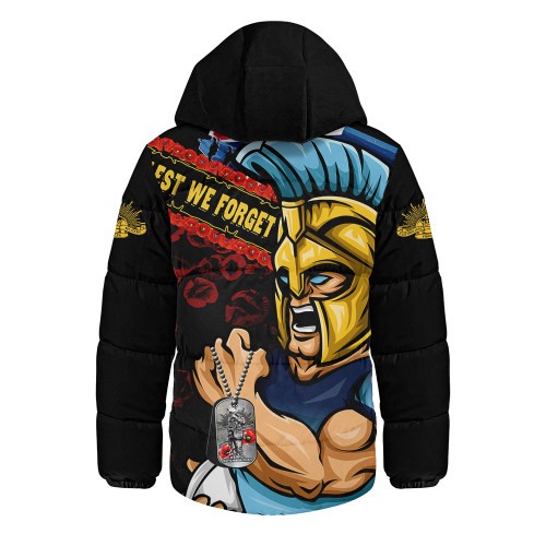 Gold Coast Titans Hooded Padded Jacket Anzac Remembrance Of The Fallen