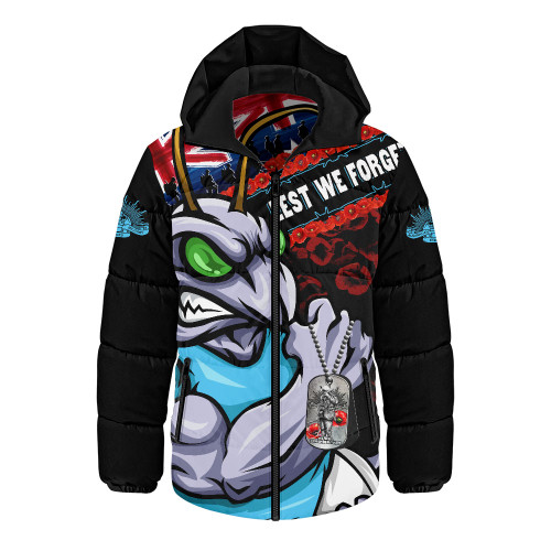 New South Wales Blues Hooded Padded Jacket Anzac Remembrance Of The Fallen