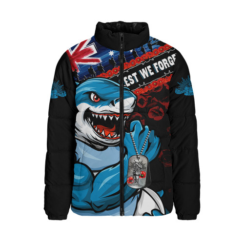 Cronulla-Sutherland Sharks Padded Jacket Anzac Remembrance Of The Fallen