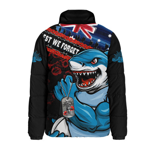 Cronulla-Sutherland Sharks Padded Jacket Anzac Remembrance Of The Fallen