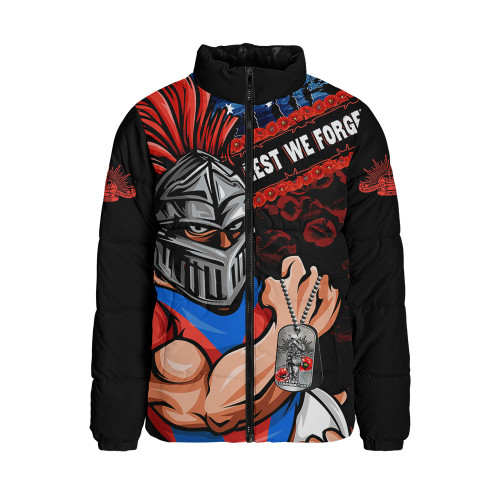 Newcastle Knights Padded Jacket Anzac Remembrance Of The Fallen