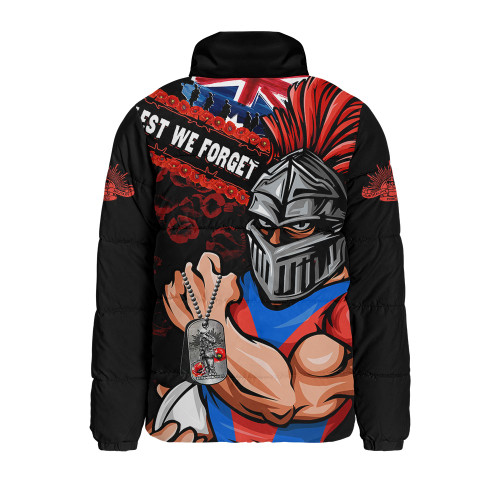 Newcastle Knights Padded Jacket Anzac Remembrance Of The Fallen
