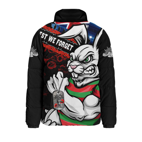 South Sydney Rabbitohs Padded Jacket Anzac Remembrance Of The Fallen