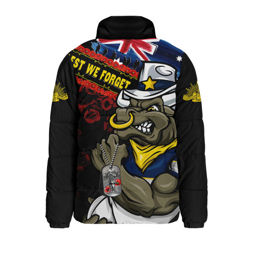North Queensland Cowboys Padded Jacket Anzac Remembrance Of The Fallen