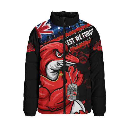 Redcliffe Dolphins Padded Jacket Anzac Remembrance Of The Fallen