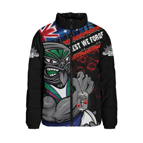 New Zealand Warriors Padded Jacket Anzac Remembrance Of The Fallen